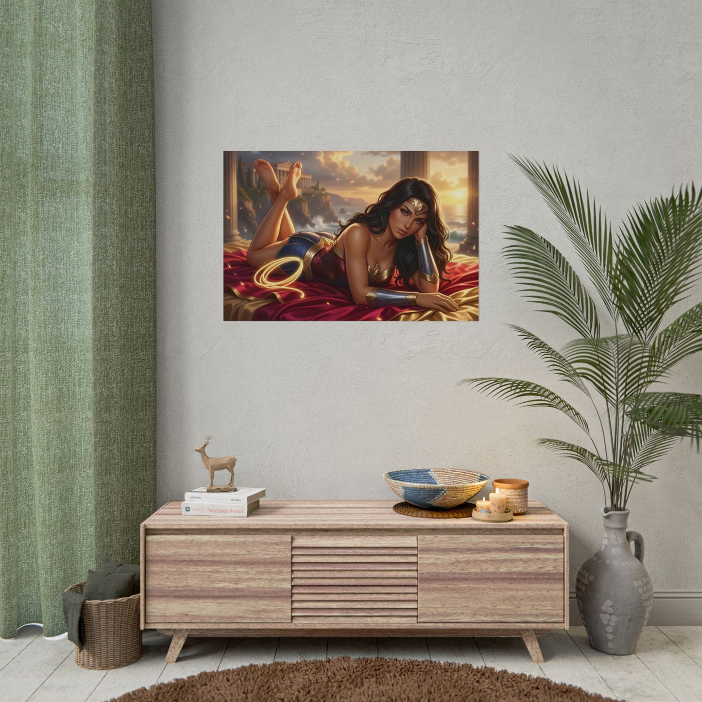 Wonder Woman Poster, DC Comics Wall Art, Fantasy Print Decor