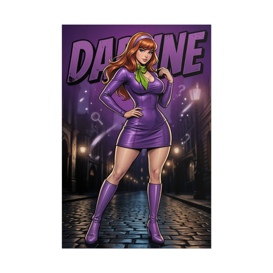 Daphne Blake Poster, Scooby Doo Wall Art Print, Cartoon Girl Decor, Retro Cartoon Wall Art, Gift for Fan