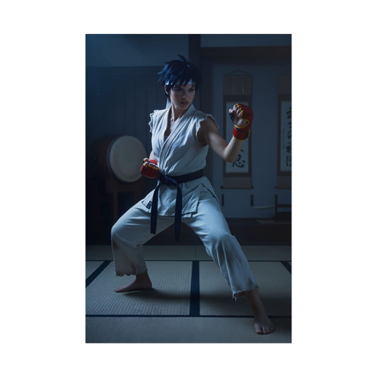 Makoto Poster, Street Fighter Art Print – Iconic Martial Artist Heroine dynamic pose in dojo, ultra-high resolution wall art for gaming rooms and collectors