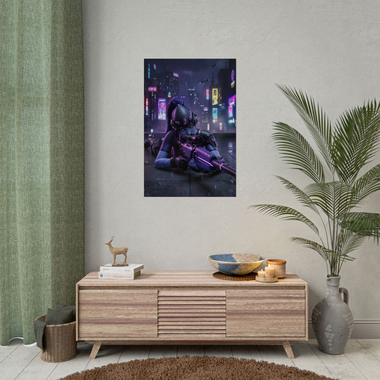 Widowmaker Overwatch Poster, Overwatch Wall Art Print, Sniper Girl Decor, Gaming Setup Wall Art, Gamer Gift