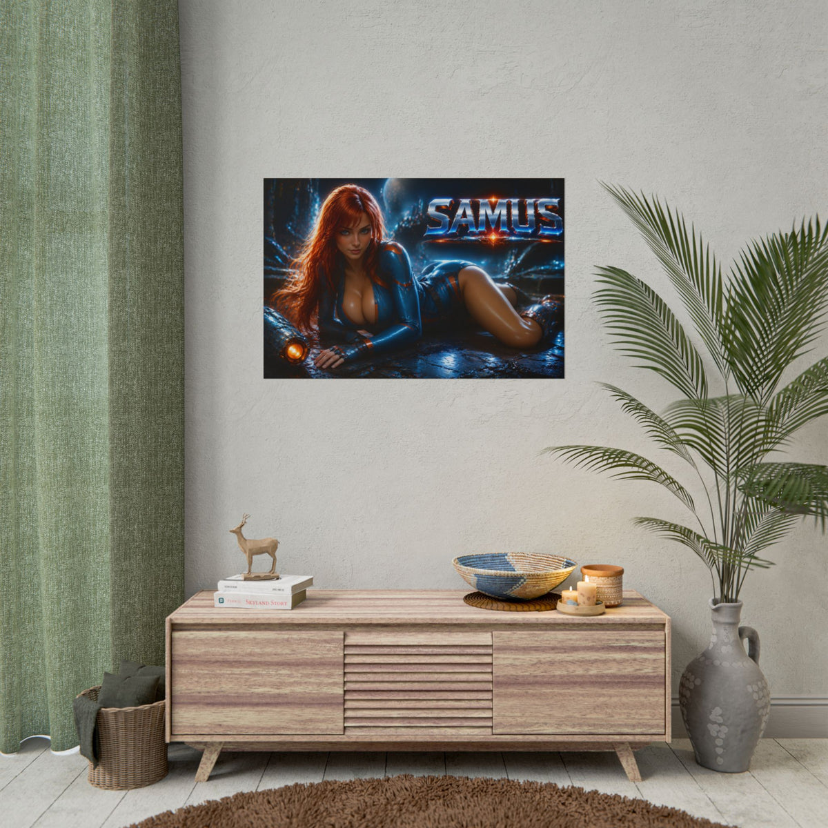Samus Aran Gaming Poster Wall Art Gamer Room Decor Collectible Print