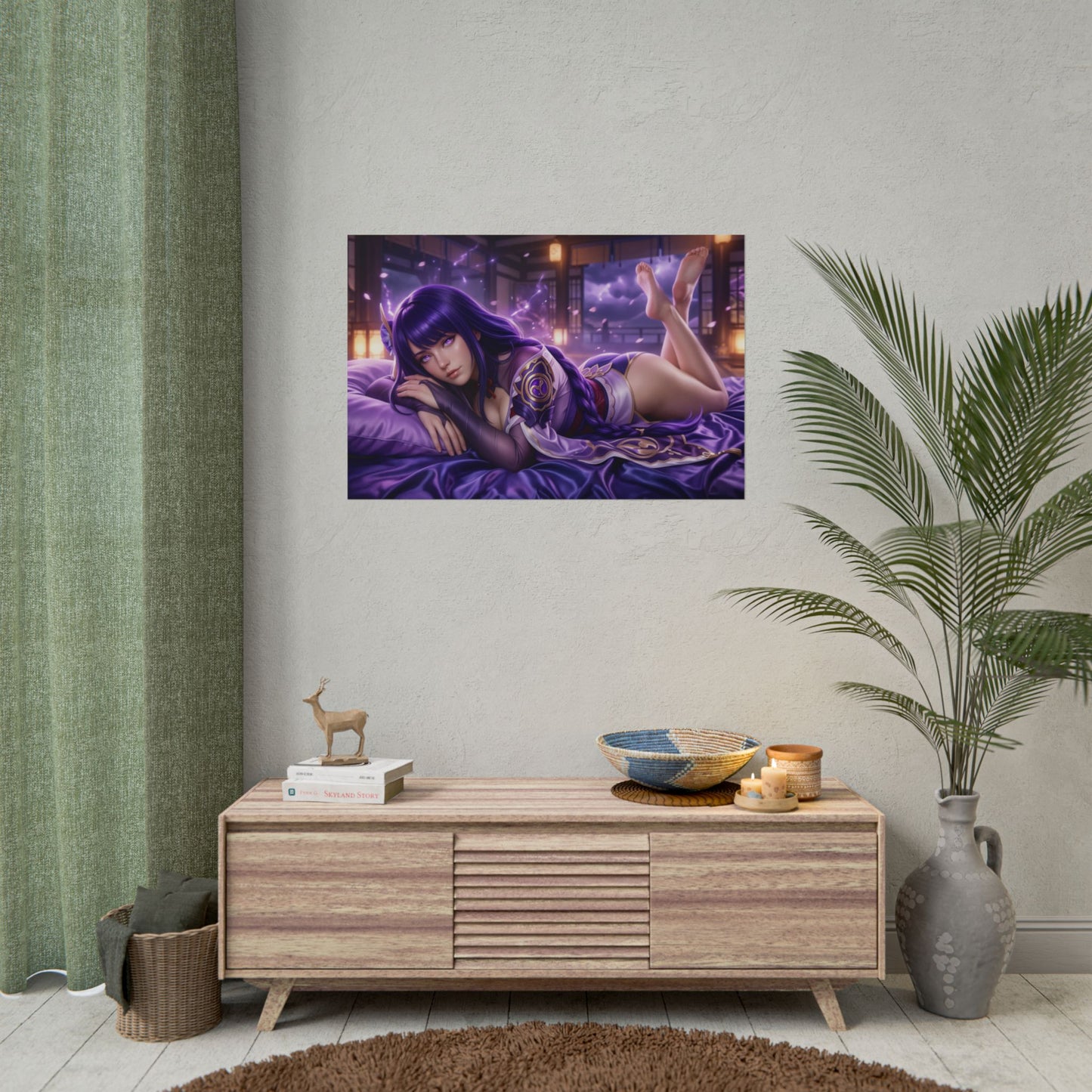 Raiden Shogun Poster, Genshin Impact Wall Art, Anime Print Decor