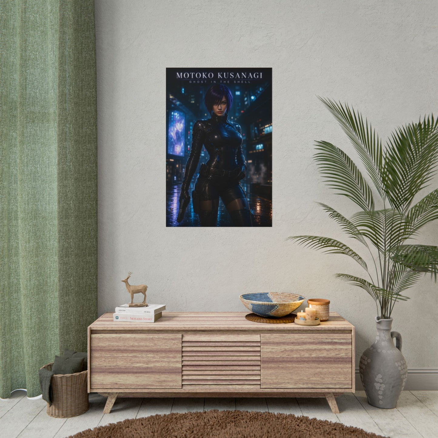 Motoko Kusanagi Poster, Ghost in the Shell Wall Art, Anime Print Decor