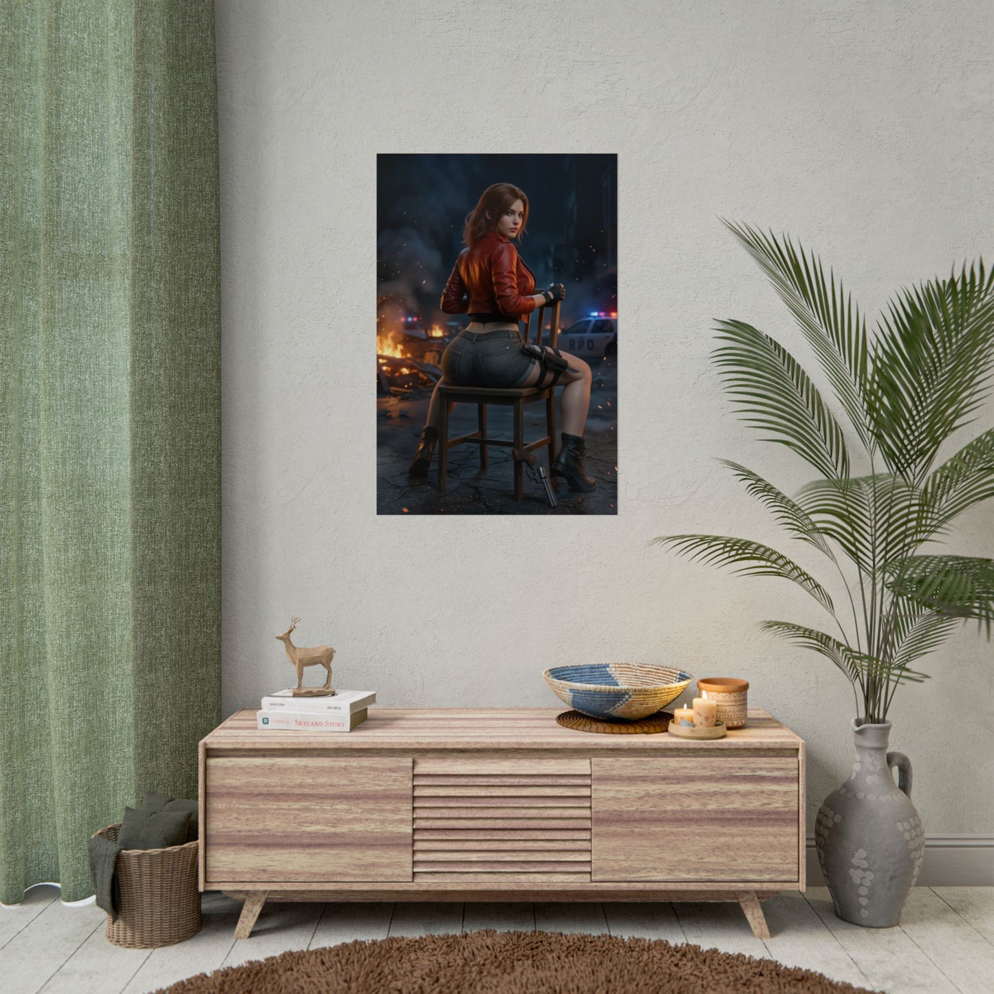 Claire Redfield Poster Resident Evil Dunkle Szene Wandkunst Druck Gaming Deko