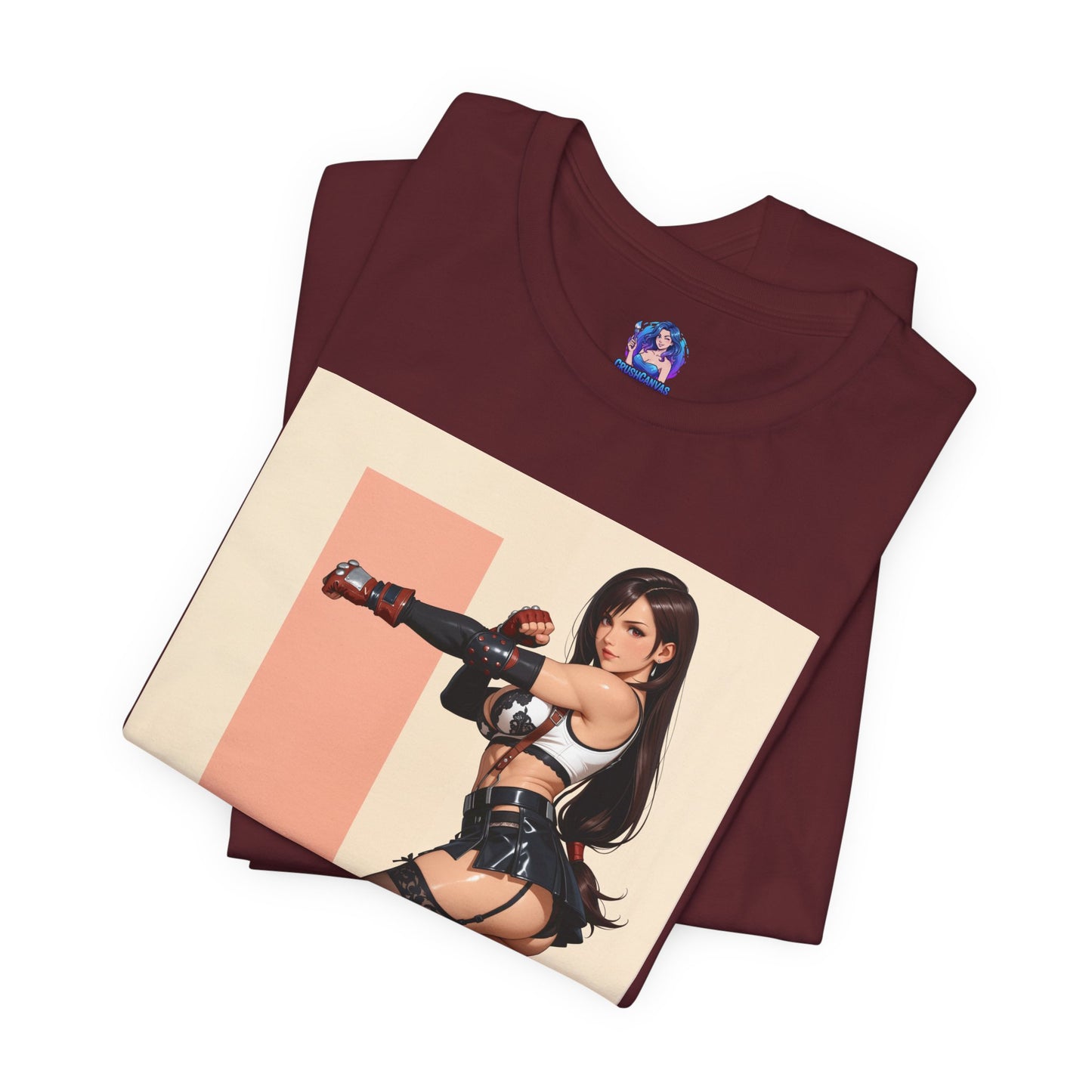 Tifa Lockhart Grafik-T-Shirt | Final Fantasy VII T-Shirt für Otaku- und Gamer-Fans | Sexy Heldinnen-Shirt