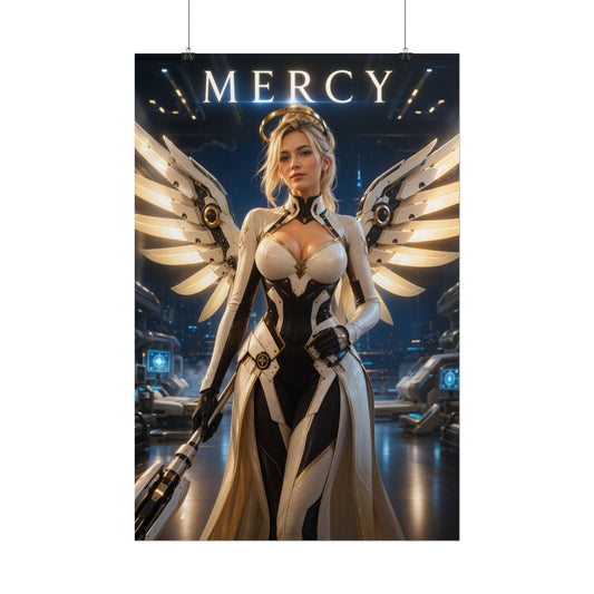 Overwatch Mercy Poster Blizzard Angel Wall Art Print Decor