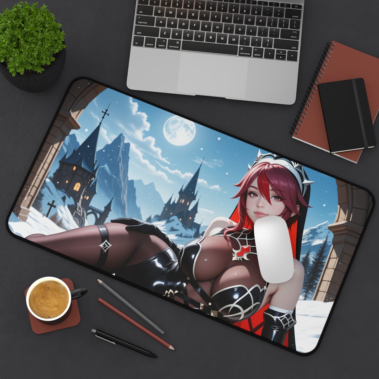 Килимок для столу Rosaria, килимок для миші Genshin Impact Heroine, налаштування ігрового столу в стилі готичного аніме