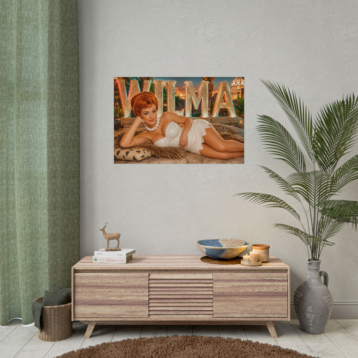 Wilma Flintstone The Flintstones Retro Poster Cartoon Wall Art Room Decor