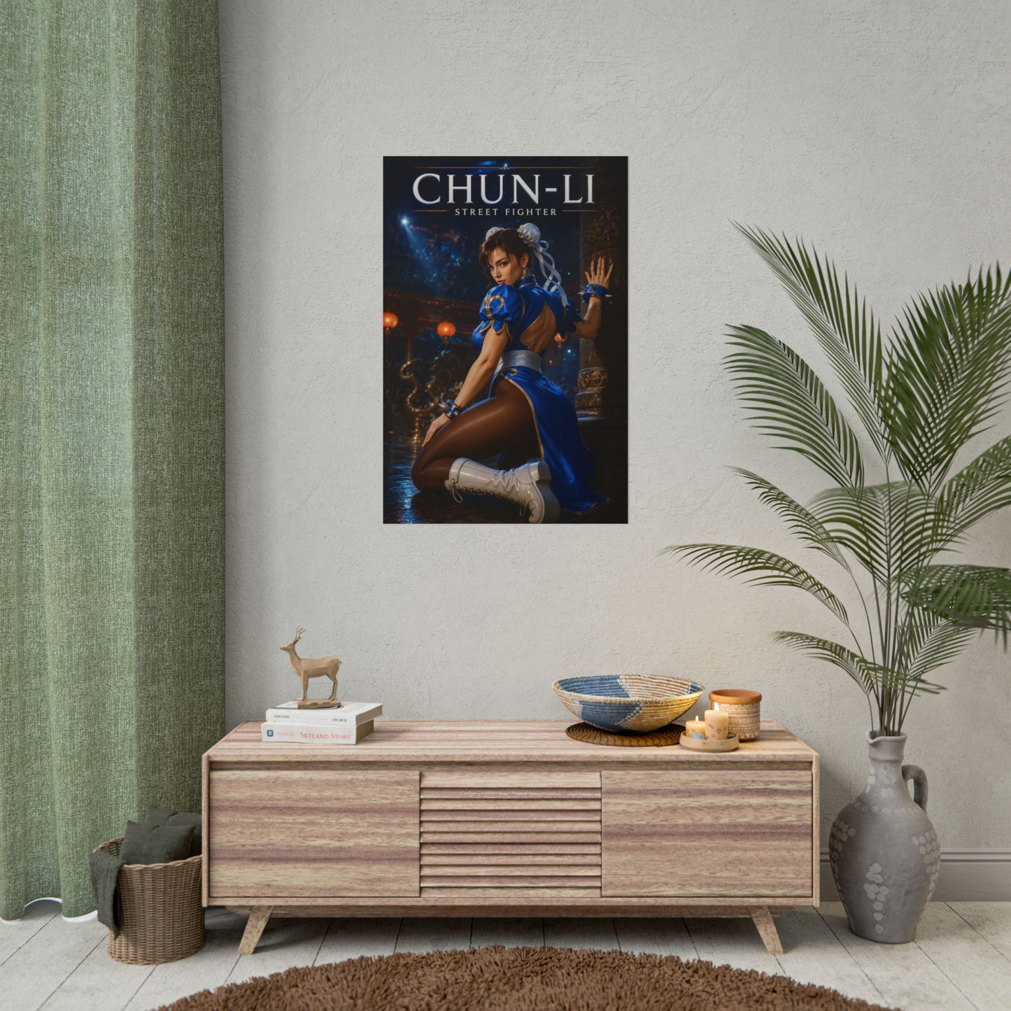 Chun-Li Poster, Street Fighter Wall Art, Gaming Print, Pin Up Decor