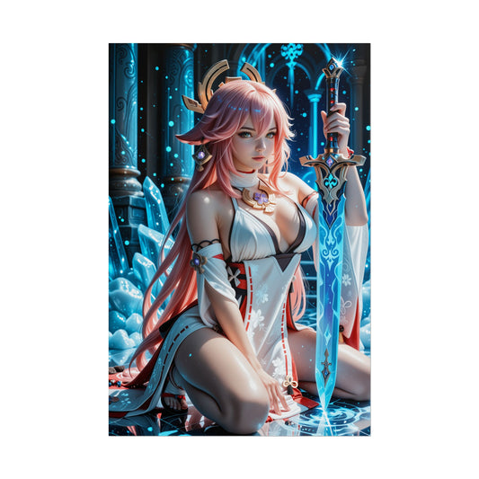 Аніме-постер Яе Міко | Настінне мистецтво Fox Spirit Waifu для декору кімнати отаку