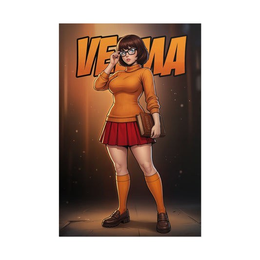 Velma Art Print, Scooby Doo Poster, Cartoon Girl Wall Art, Retro Animation Decor, Gift for Cartoon Fan