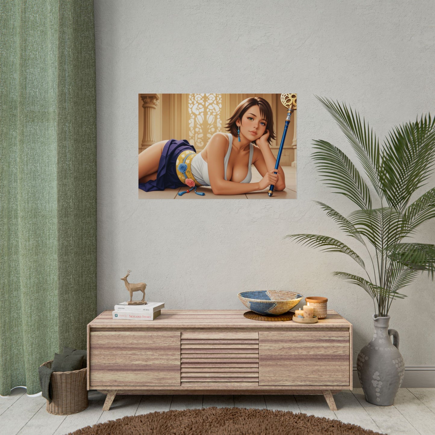 Yuna Anime-Poster | Fantasy-Waifu-Wandbild für Otaku-Zimmer oder Gaming-Setup