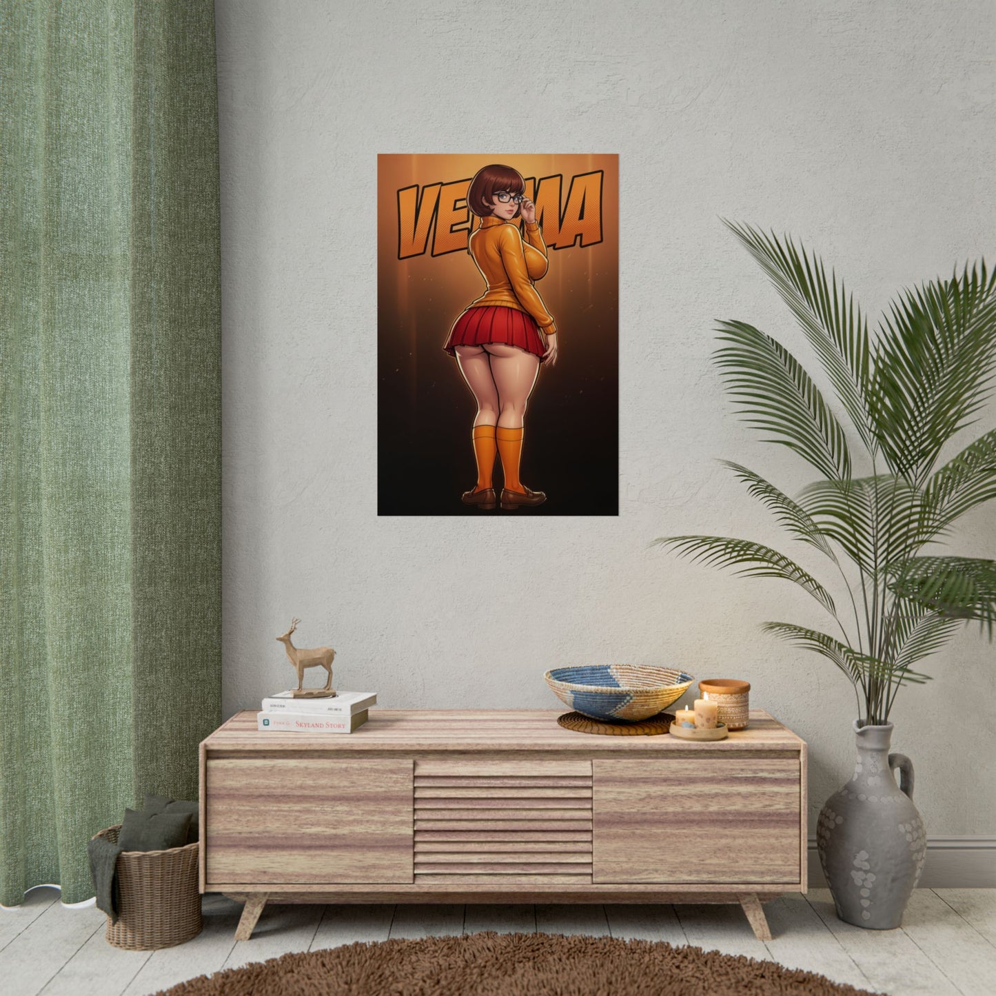 Velma Scooby Doo Poster, Scooby Doo Wall Art Print, Cartoon Girl Decor, Retro Cartoon Wall Art, Gift for Fan