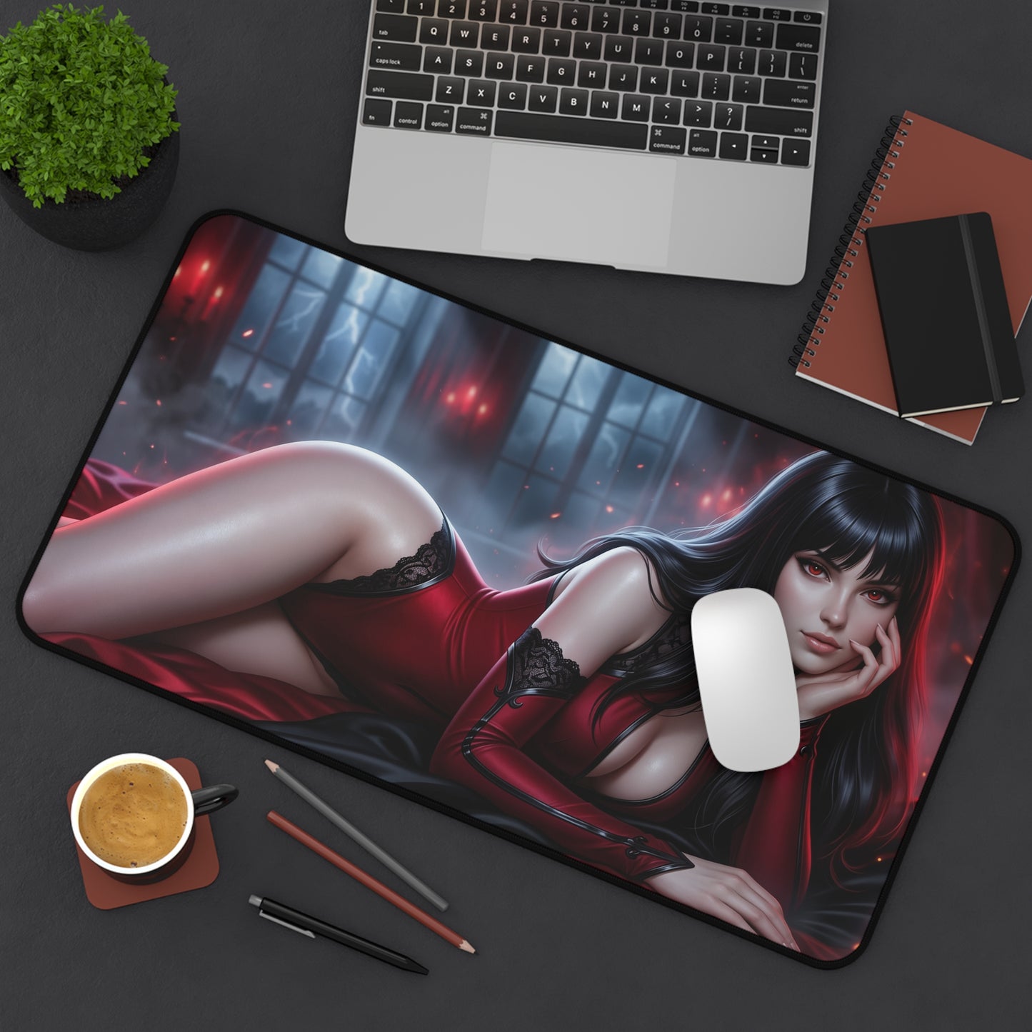 Vampirella Mouse Pad, Gothic Desk Mat, XXL Gaming Pad