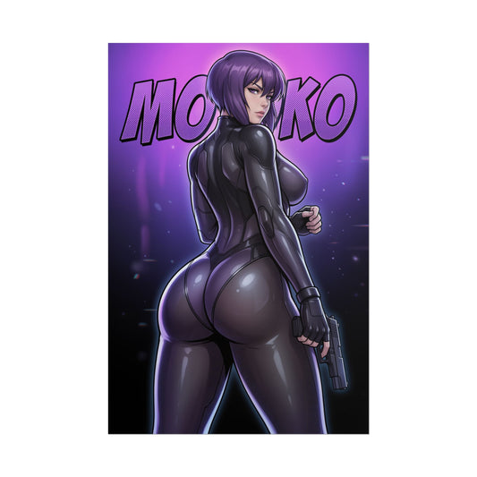 Motoko Kusanagi Poster, Ghost in the Shell Wall Art, Cyberpunk Girl Print, Sci Fi Anime Wall Art, Gamer Gift