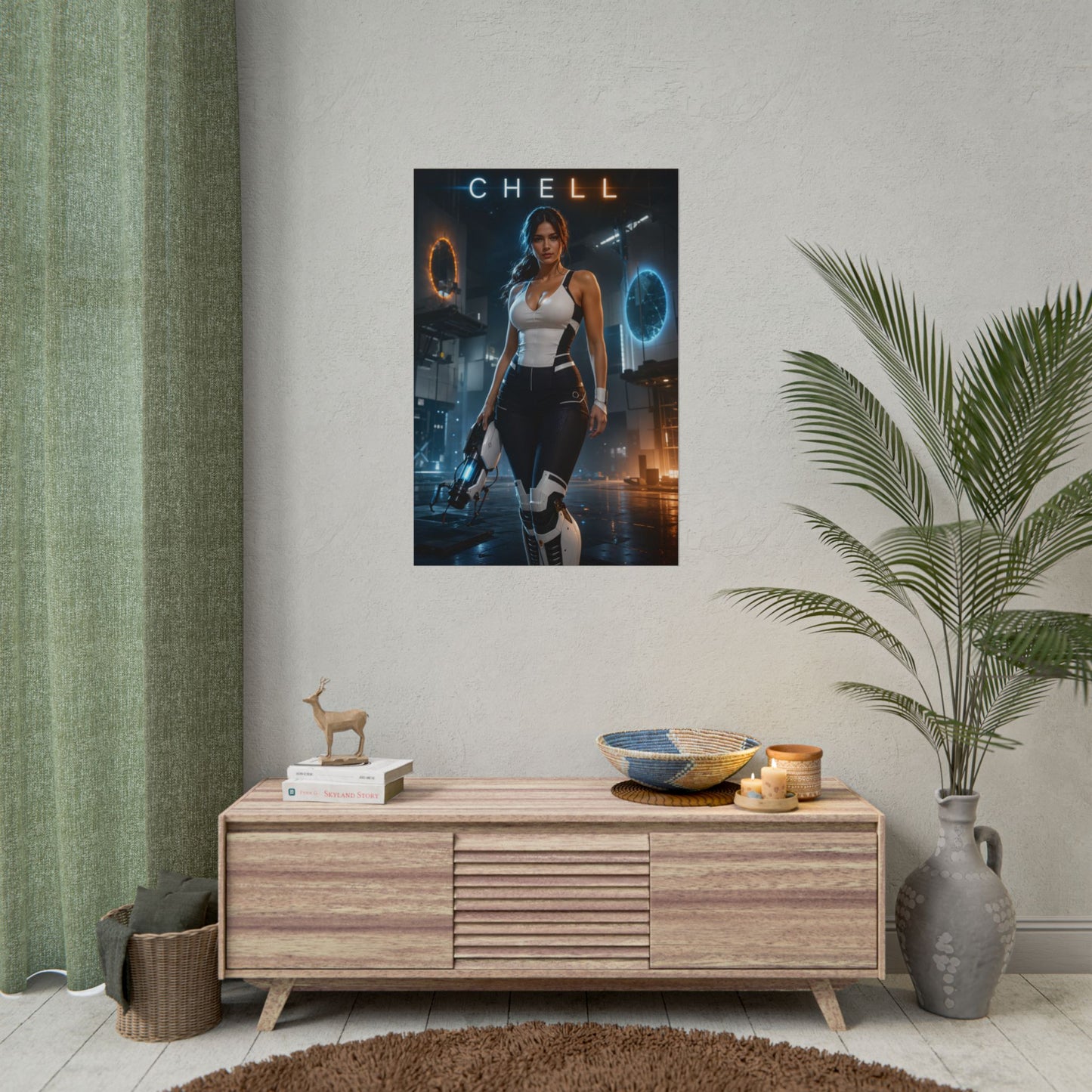 Portal Chell Poster Valve Video Game Wall Art Print