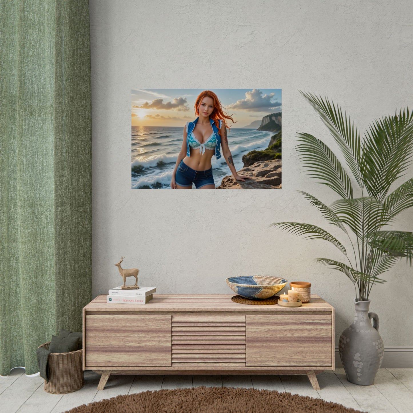 Nami Anime-Poster | Piraten-Waifu-Wandbild fürs Otaku-Zimmer oder -Setup