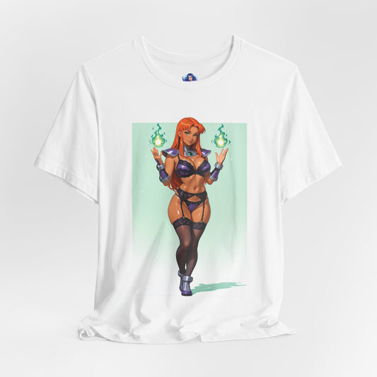 Starfire T-Shirt | DC Heroine Tee for Gamers & Anime Fans | Cosmic Waifu Shirt