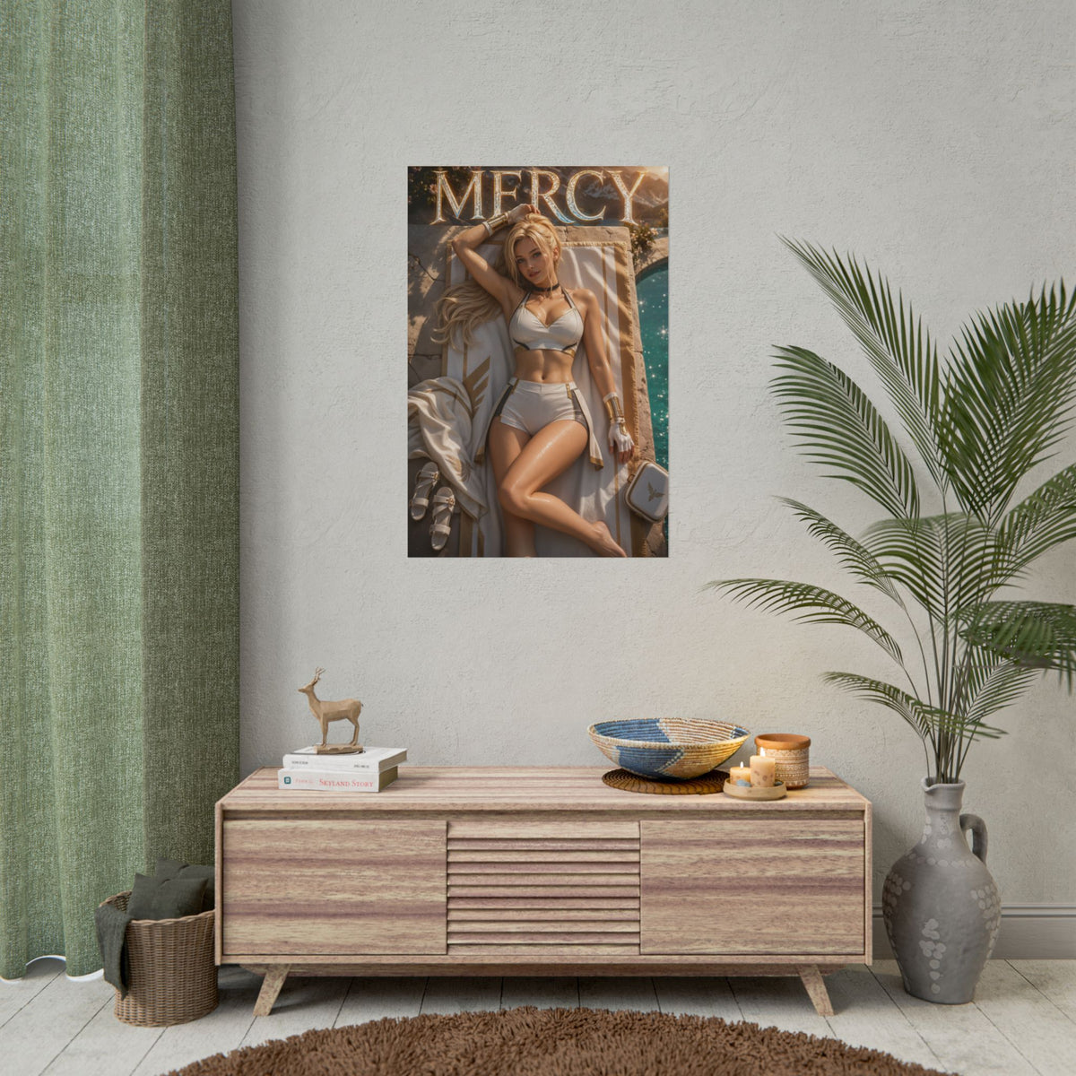 Mercy Overwatch Gaming Poster Wall Art Gamer Room Decor Collectible Print