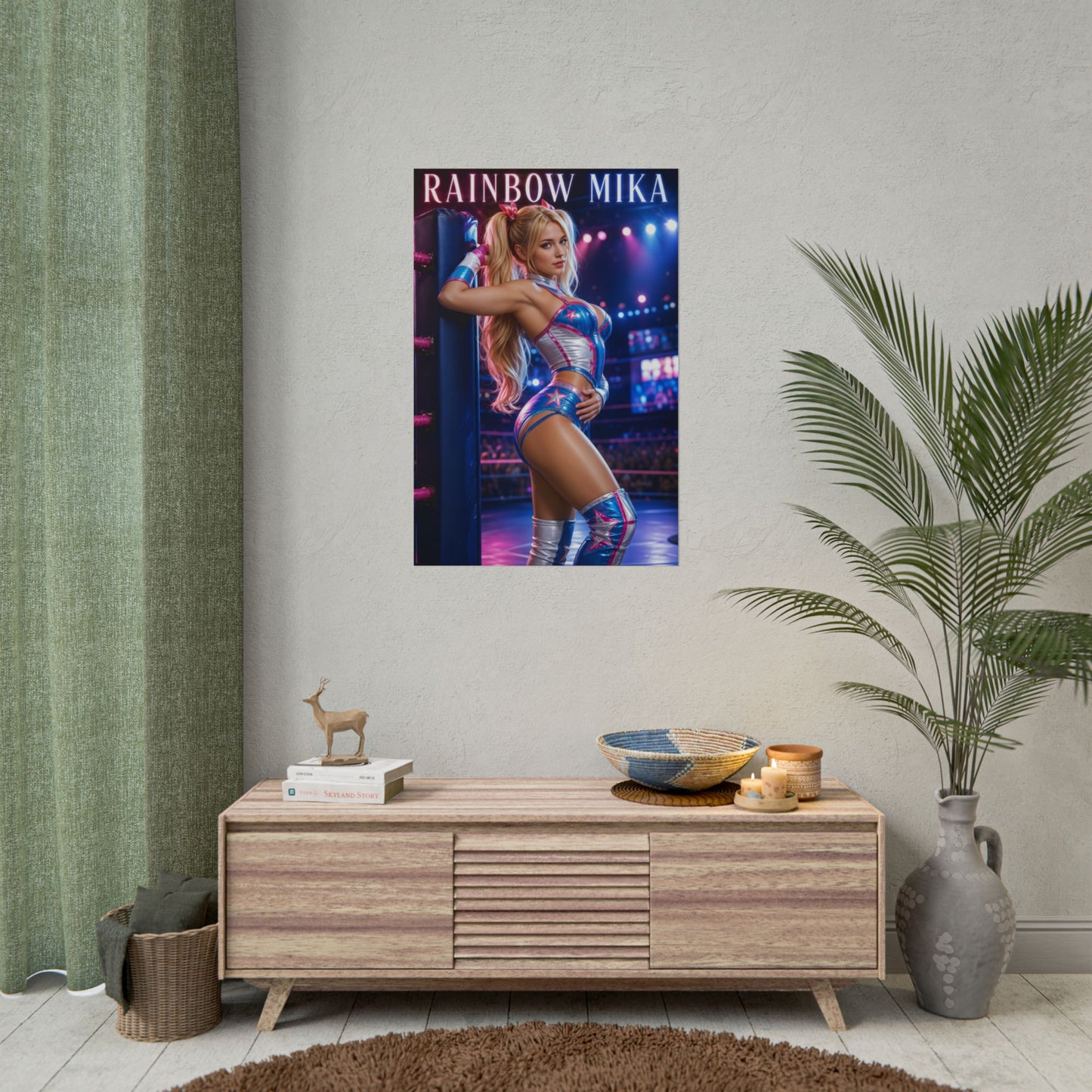 Rainbow Mika Street Fighter Poster Capcom Wall Art Print Decor