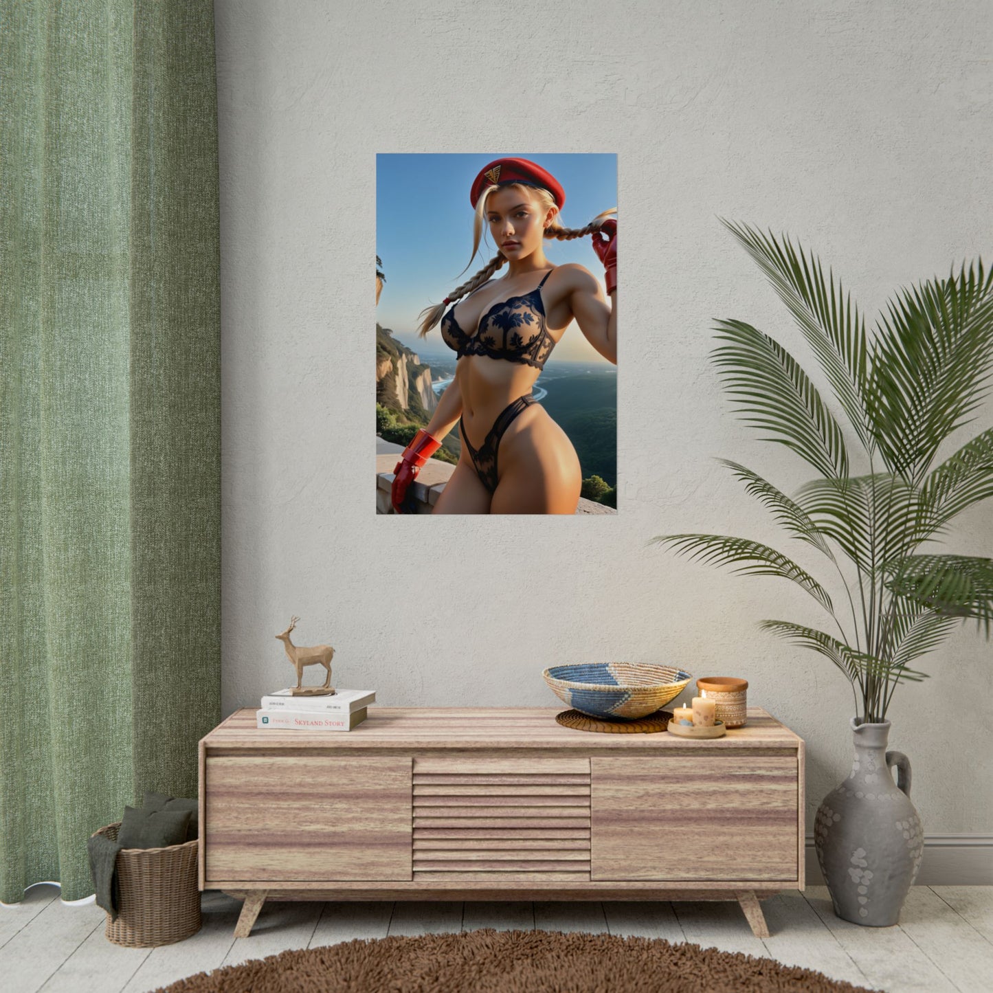 Cammy White Poster, Street Fighter Anime Girl Art Print, Waifu Gamer Wall Decor