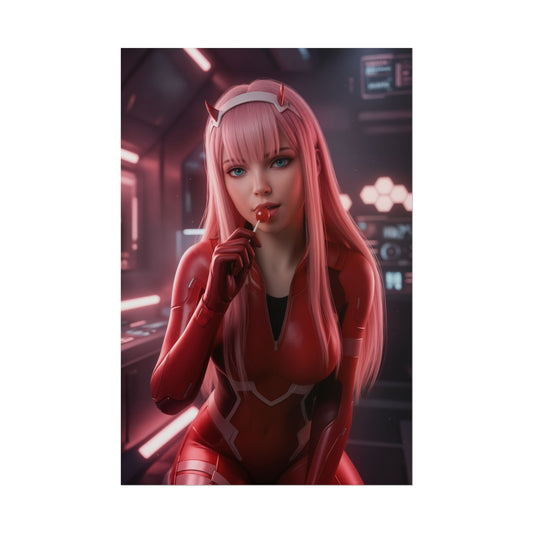 Zero Two Poster, Darling in the Franxx Wall Art, Anime Girl Print, Mecha Anime Decor, Anime Wall Art, Gift
