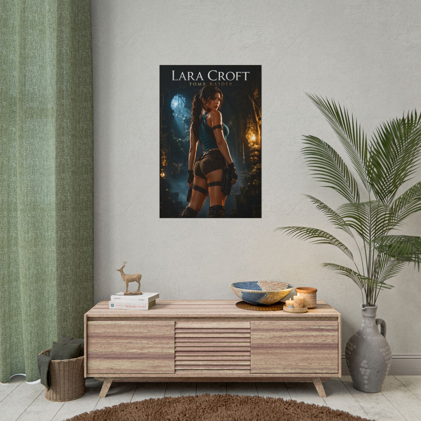 Lara Croft Poster, Tomb Raider Wall Art, Gaming Print, Adventure Decor
