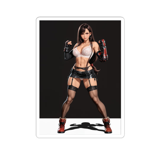 Tifa Lockhart Sticker – Fantasy Girl Vinyl Sticker for Laptops, Journals & Decor showing detailed glossy vinyl art of heroine ready to customize laptops and journals