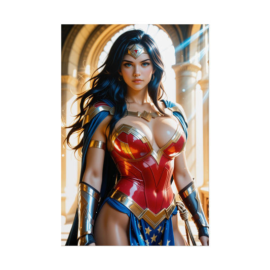 Fantasy Waifu Wall Art | Wonder Woman Anime Poster for Room or Setup