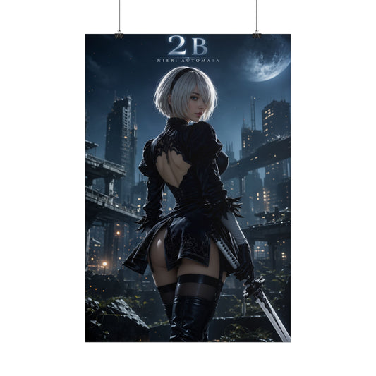 2B Nier Automata Poster, Anime Wall Art, Gaming Poster, Room Decor