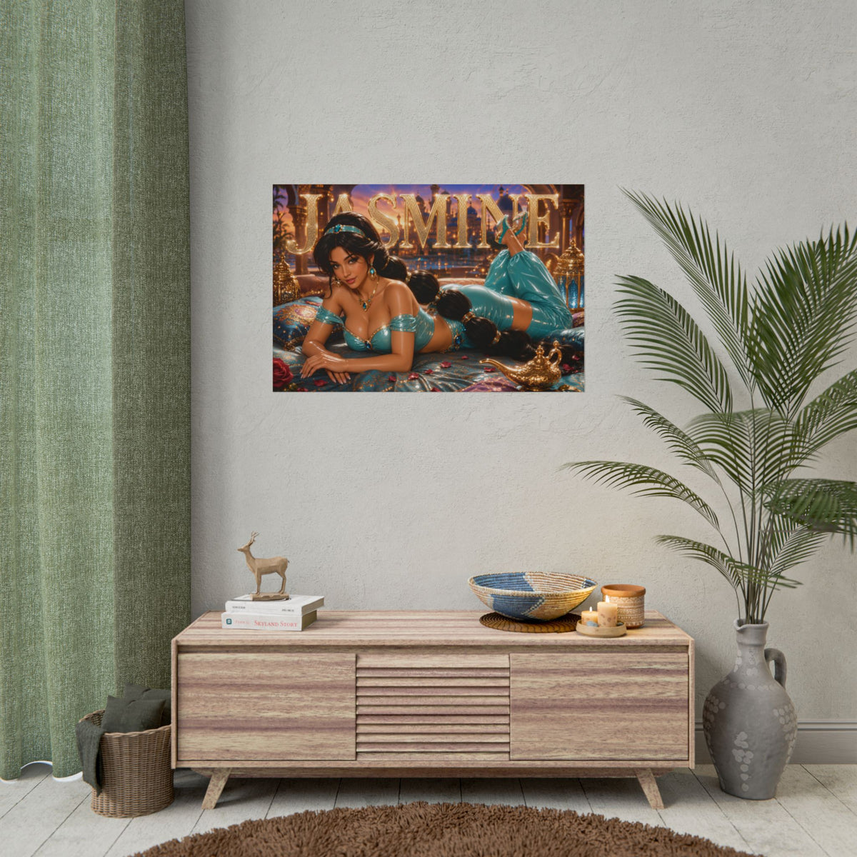 Fantasy Wall Art Princess Jasmine Aladdin Poster Character Room Decor Gift Print