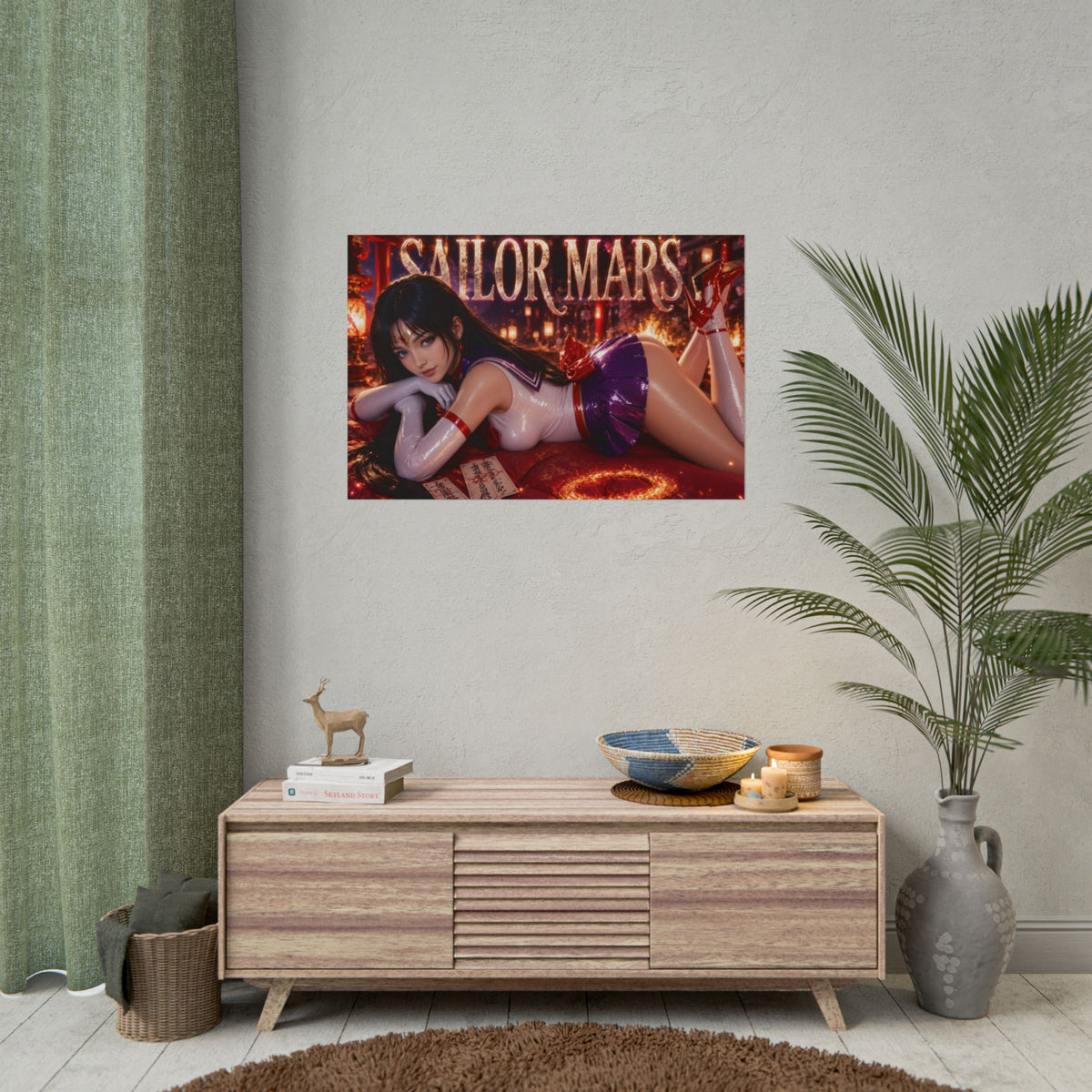 Sailor Mars Character Poster Sailor Moon Anime Wall Decor Collectible Art Print