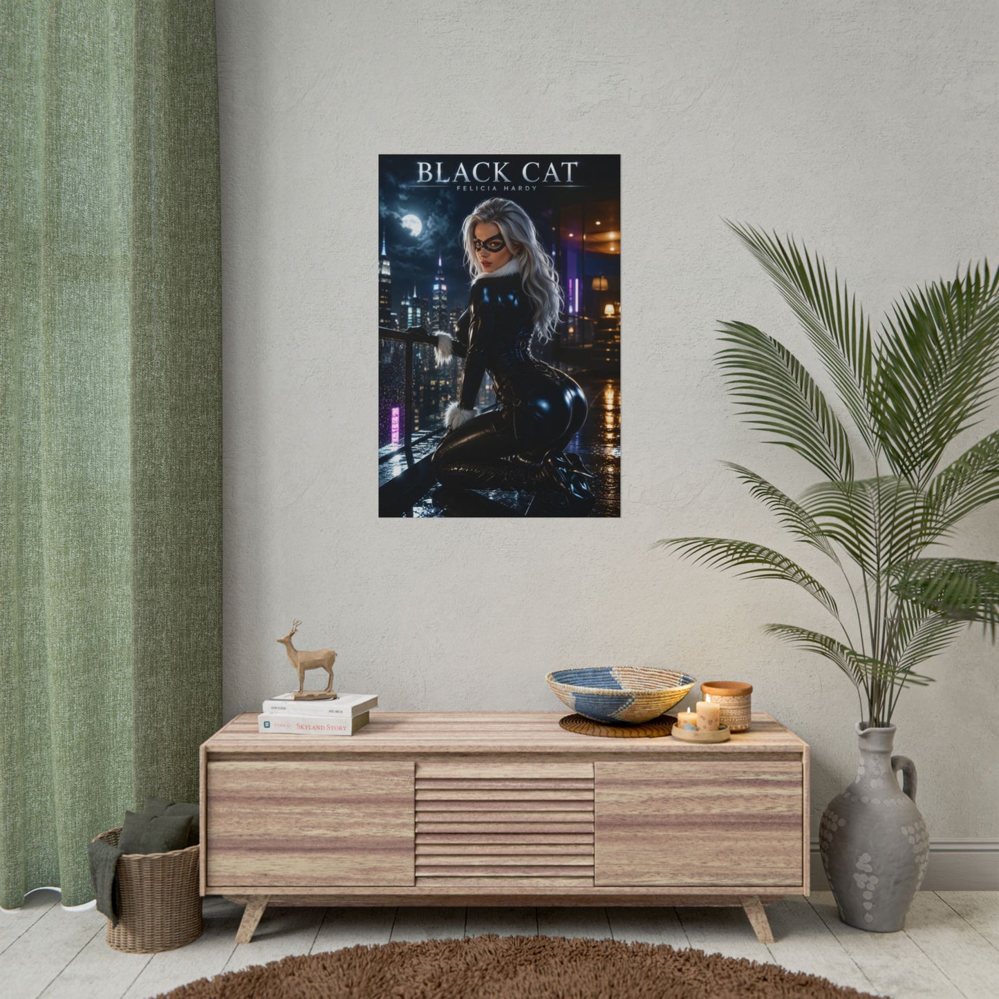 Black Cat Poster, Marvel Wall Art, Comic Book Print, Superhero Decor