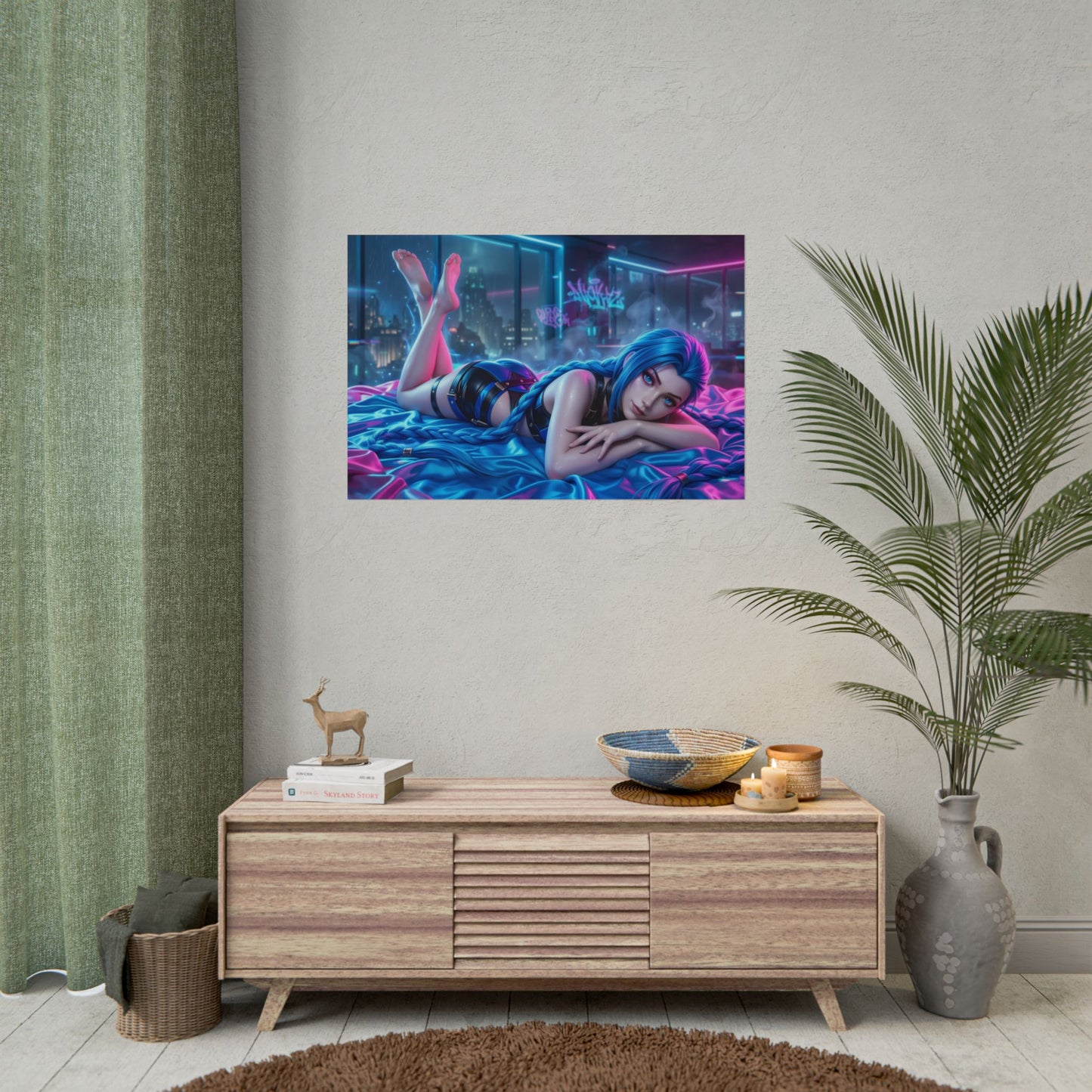 Jinx Arcane Poster, Gaming Wandkunst, Anime-Print, Gamer-Deko