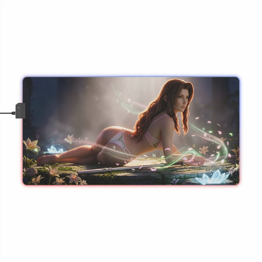 Aerith RGB Mouse Pad – Final Fantasy Illuminated Desk Mat, RPG Gamer Setup