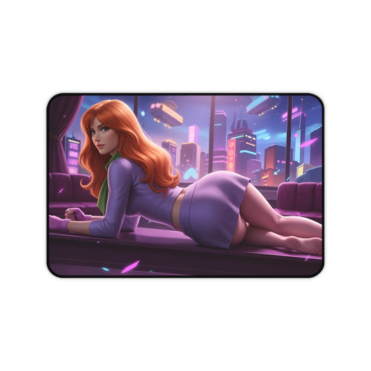 Daphne Blake Mouse Pad – Classic Cartoon Gaming Mouse Pad, Stylish Gamer Desk Decor featuring retro city neon art on a premium gaming mouse pad