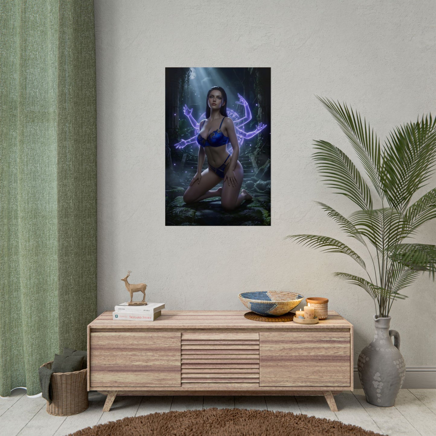 Nico Robin Poster / Nico Robin Wall Art / Nico Robin Art Print / One Piece Poster - elegant Nico Robin with spectral arms in ancient ruins