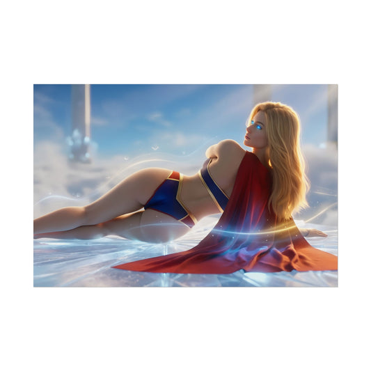 Supergirl Poster, DC Comics Art Print, Superhero Wall Art