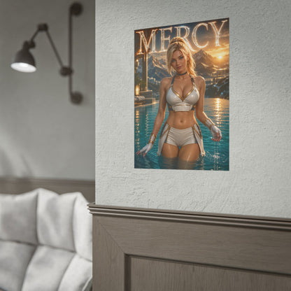 Gaming Wall Art Mercy Overwatch Poster Bedroom Game Room Decor Art Print
