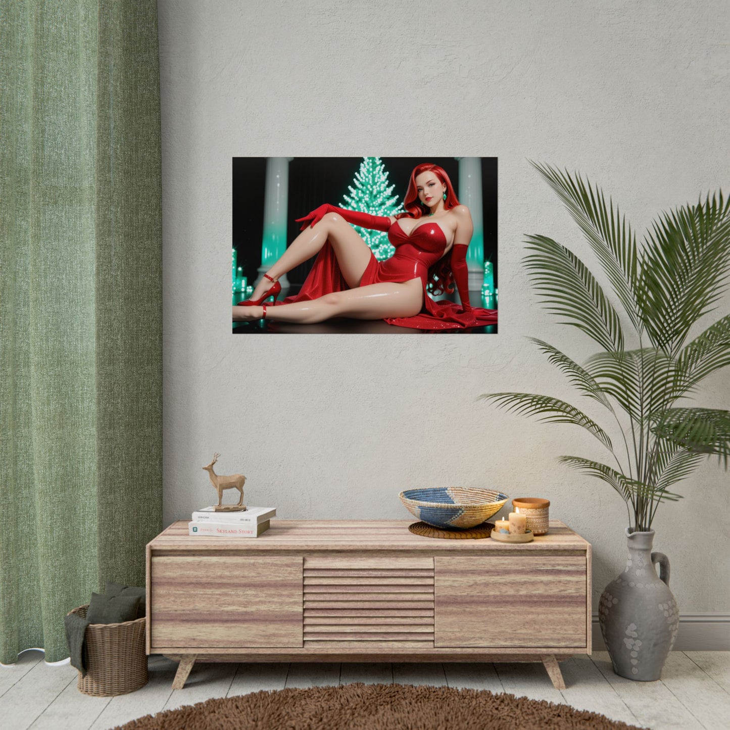 Animiertes Waifu-Poster | Jessica Rabbit Wandbild für Otaku-Glamour-Dekor