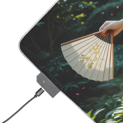 Nezuko Kamado Schreibtischunterlage – LED RGB Pad, Waifu Anime Girl Gaming Setup