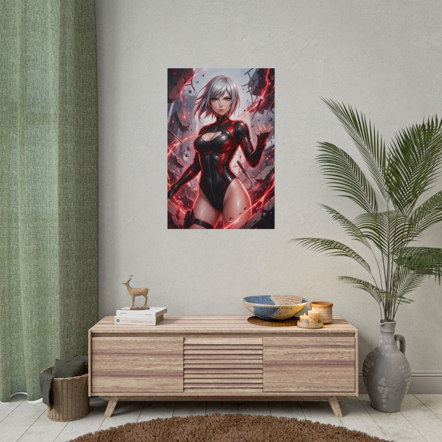 Kasane Randall Scarlet Nexus Poster Anime RPG Wall Art Red Hair Girl Print Psychic Fighter Character Gaming Room Decor Gift