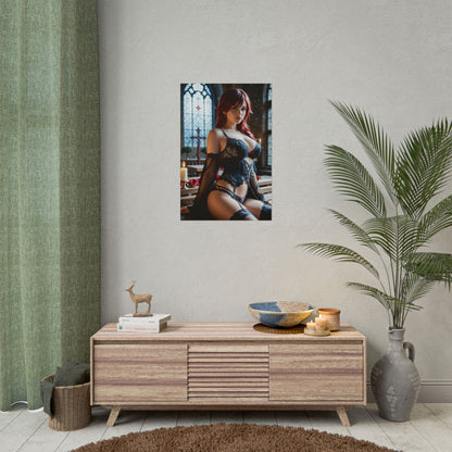 Постер аніме Розарія | Настінне мистецтво Вайфу для декору кімнати в стилі готичного фентезі-отаку