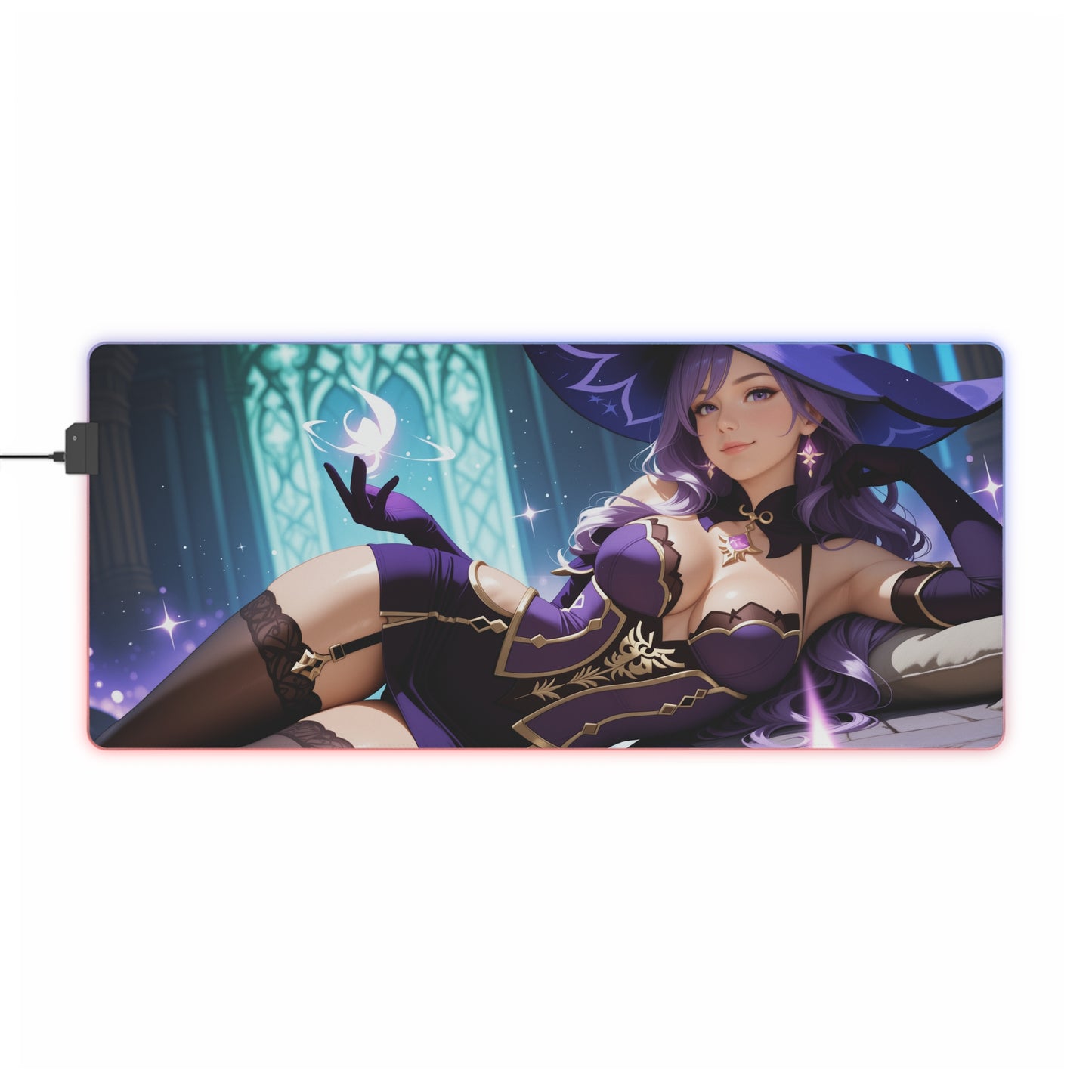 Килимок для столу Lisa Minci – світлодіодний RGB-підсвітлювальний килимок, ігровий комплект для дівчат з аніме Waifu