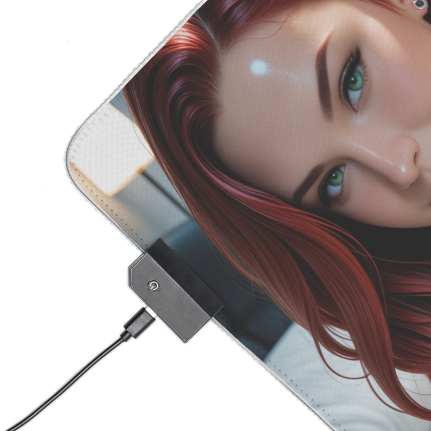 Black Widow Desk Mat – LED RGB Pad, Waifu Hero Anime Girl Gaming Setup