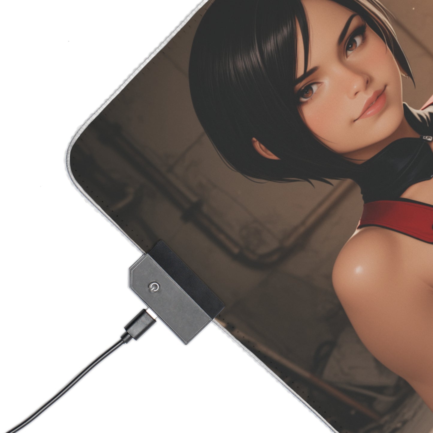 Килимок для столу Ada Wong – світлодіодний RGB-підкладка, ігрова конфігурація з аніме-дівчиною Spy Waifu