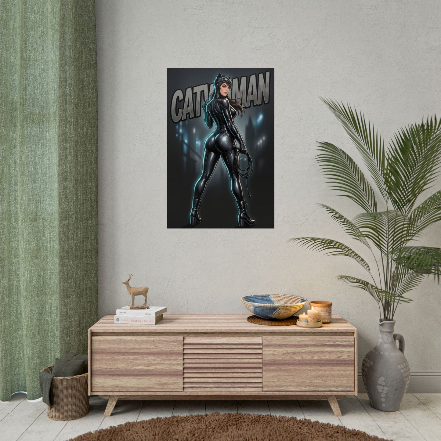 Catwoman Poster, DC Comics Wall Art Print, Gotham Cat Burglar Decor, Superhero Wall Art, Gift for Fan