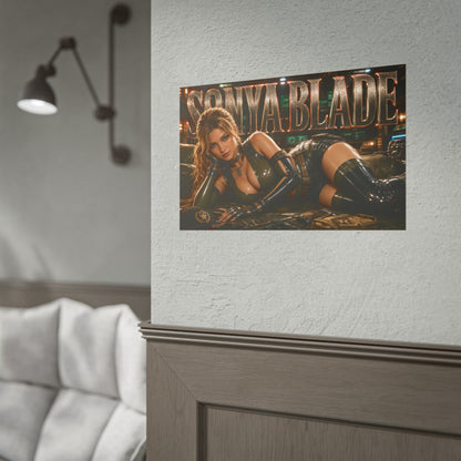 Sonya Blade Character Poster Mortal Kombat Gamer Room Wall Art Collectible Decor