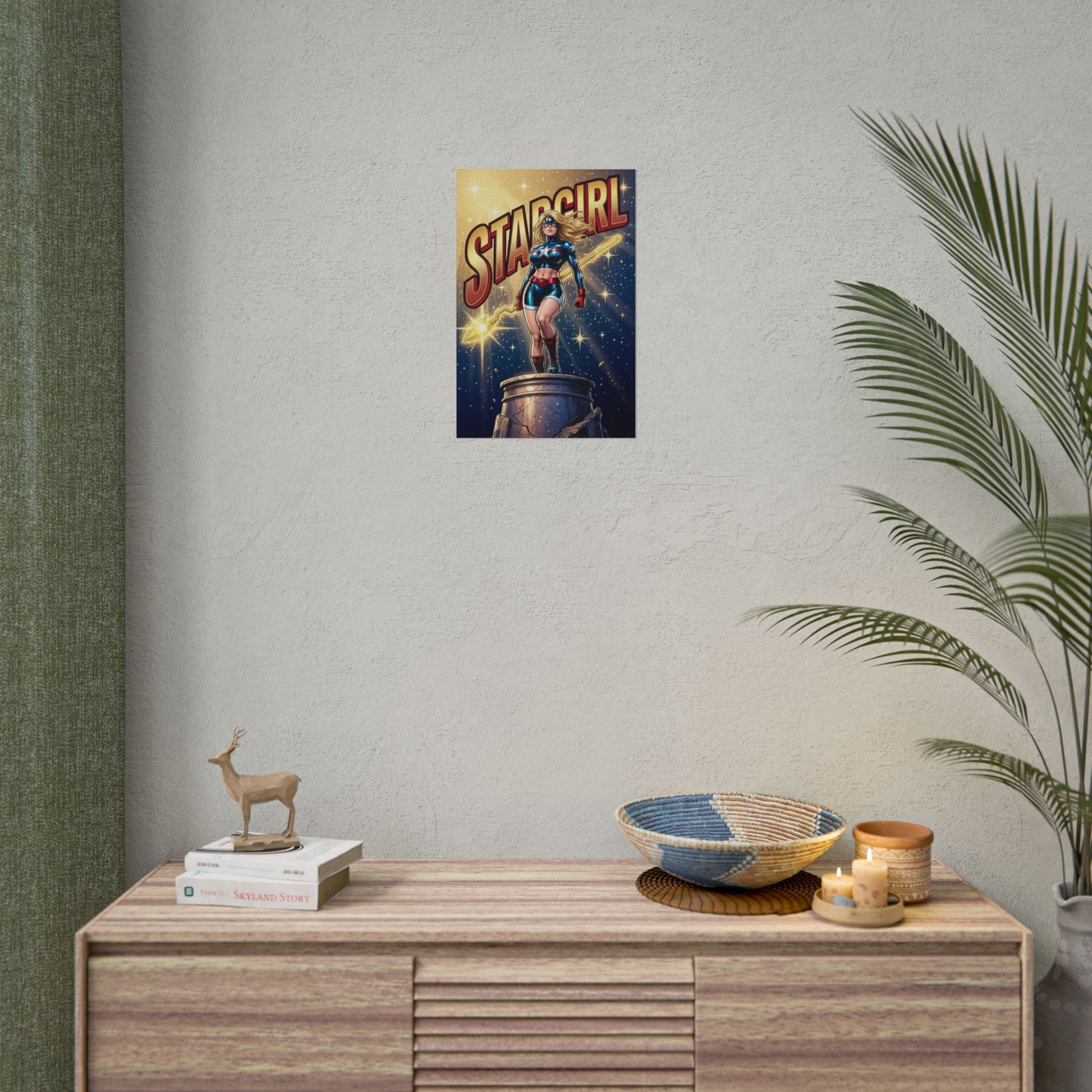 Stargirl Poster / Stargirl Wall Art / Stargirl Art Print / DC Comics Poster - vibrant Stargirl hero print on neutral wall above console
