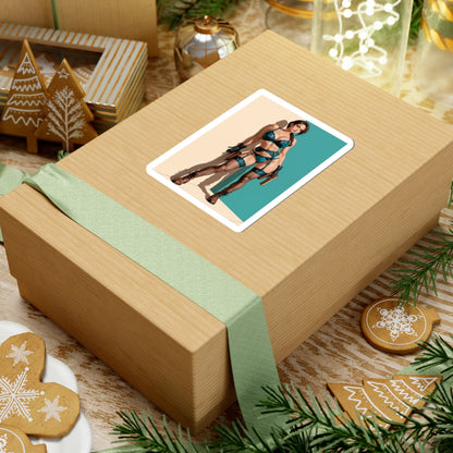 Наклейка Лара Крофт – вінілова наклейка дівчини-дослідниці для ноутбуків та використання в приміщенні